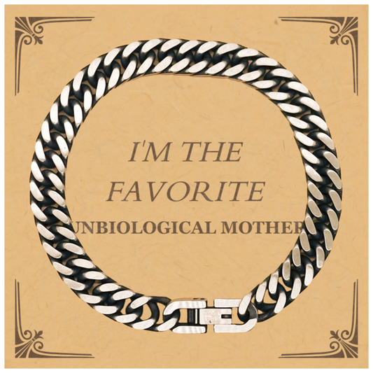 im the favorite unbiological mother cuban link chain bracelet perfect gift for mothers day birthday and christmas unique and inspirational jewelry for a special mom