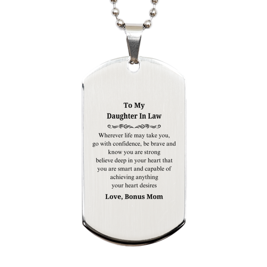 engraved silver dog tag daughter in law gift believe in yourself inspirational jewelry for birthday christmas graduation