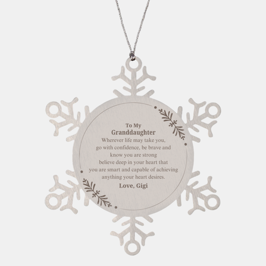 granddaughter snowflake ornament engraved inspirational christmas gift of love and confidence perfect for holidays and graduation