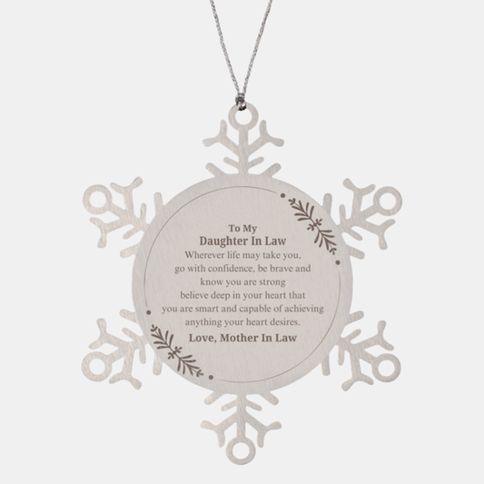 unique snowflake ornament for daughter in law engraved inspirational christmas gift from mother in law confidence love hope holidays special occasion