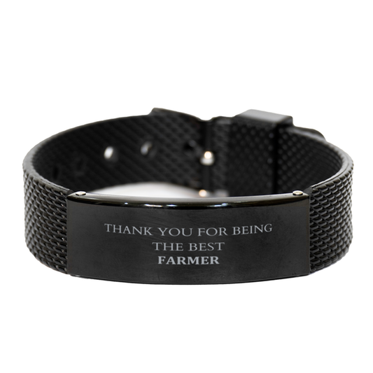 unique black shark mesh bracelet for farmers thank you for being the best farmer inspirational gift for birthday christmas and graduation