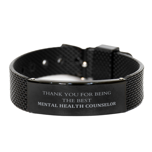 unique black shark mesh bracelet for mental health counselor thank you for being the best perfect gift for christmas birthday or graduation
