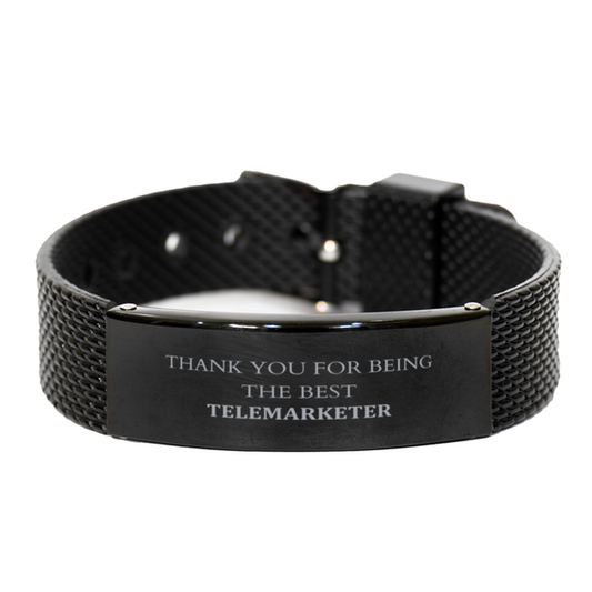 telemarketer black shark mesh bracelet thank you for being the best perfect gift for holidays graduation and veterans day