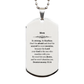 mom inspirational silver dog tag engraved with deuteronomy 31 6 perfect gift for mothers day birthday christmas and graduation be strong and fearless