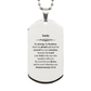 silver dog tag daddy be strong and fearless engraved courageous inspirational gift for him birthday graduation veterans day