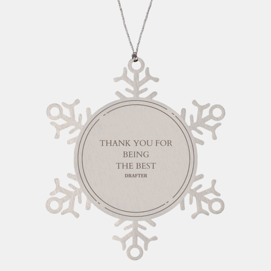 snowflake ornament for the best drafter thank you gift for christmas birthday graduation unique engraved decor to show appreciation and confidence