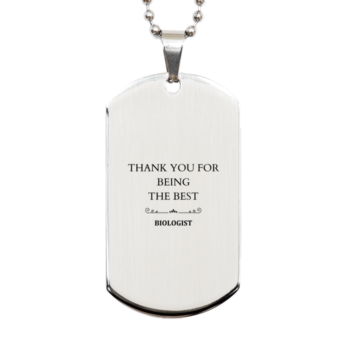 biologist engraved silver dog tag thank you for your dedication and passion in biological research perfect gift for graduation birthday and holidays