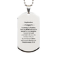 stepbrother engraved silver dog tag be strong fearless and confident perfect for graduation birthday christmas gifts