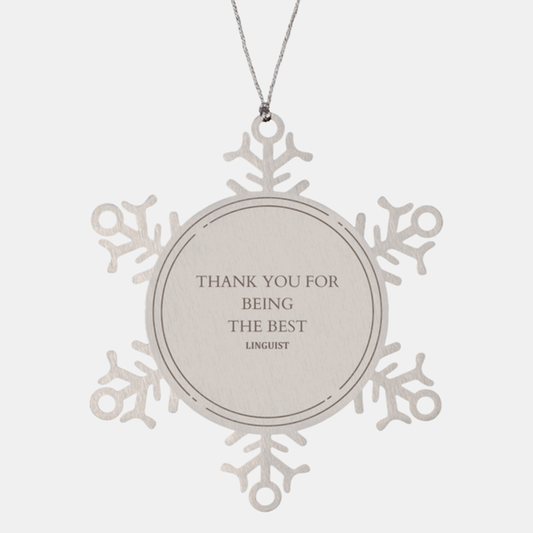 linguist snowflake ornament thank you for being the best engraved christmas gift for language enthusiasts unique holiday decor