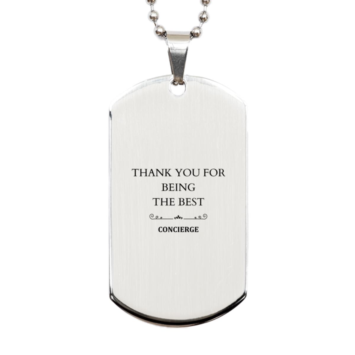 engraved silver dog tag best concierge thank you gift for special events and occasions