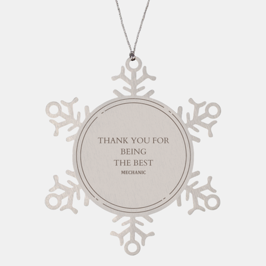 thank you for being the best mechanic snowflake ornament gift for car enthusiast christmas holidays appreciation unique car decor