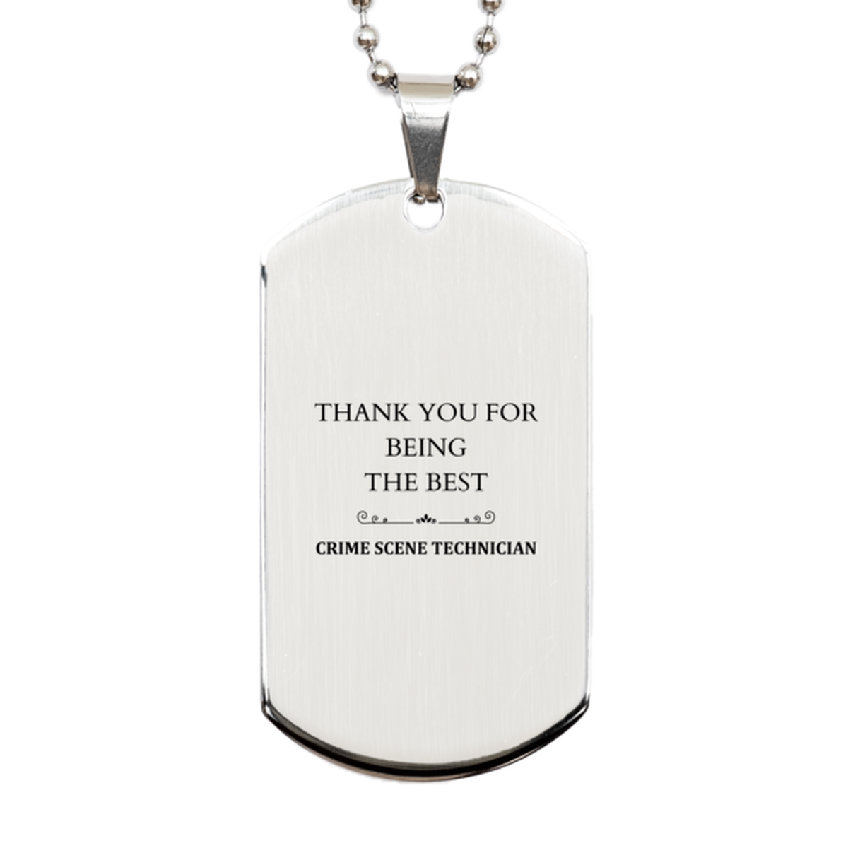 crime scene technician engraved silver dog tag thank you gift for holidays and graduation