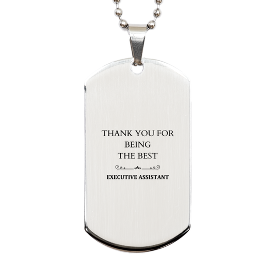 executive assistant engraved silver dog tag thank you gift for birthday and christmas