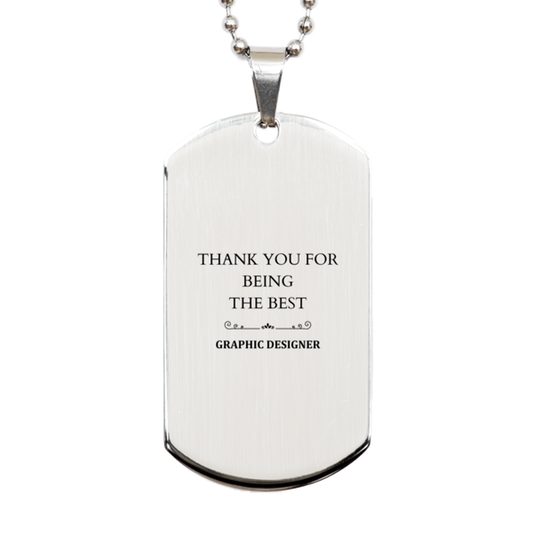graphic designer engraved silver dog tag thank you for being the best perfect gift for creative professionals birthday christmas graduation