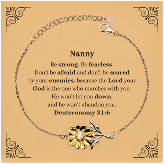 nanny engraved sunflower bracelet be strong fearless confident perfect gift for nannys birthday holidays graduation