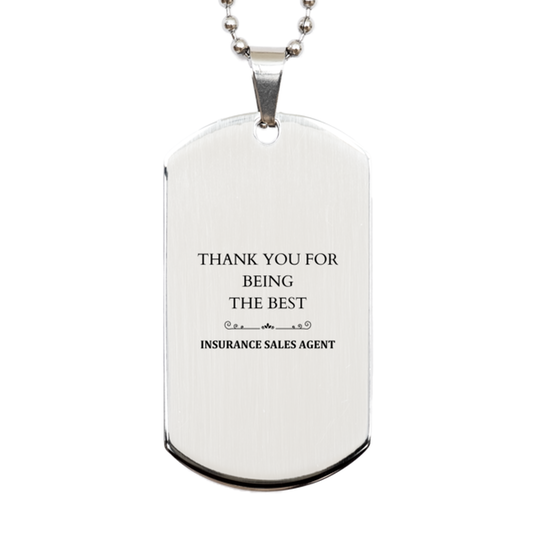 insurance sales agent engraved silver dog tag thank you for being the best appreciation gift for insurance sales agent confidence booster insurance sales agent birthday gift