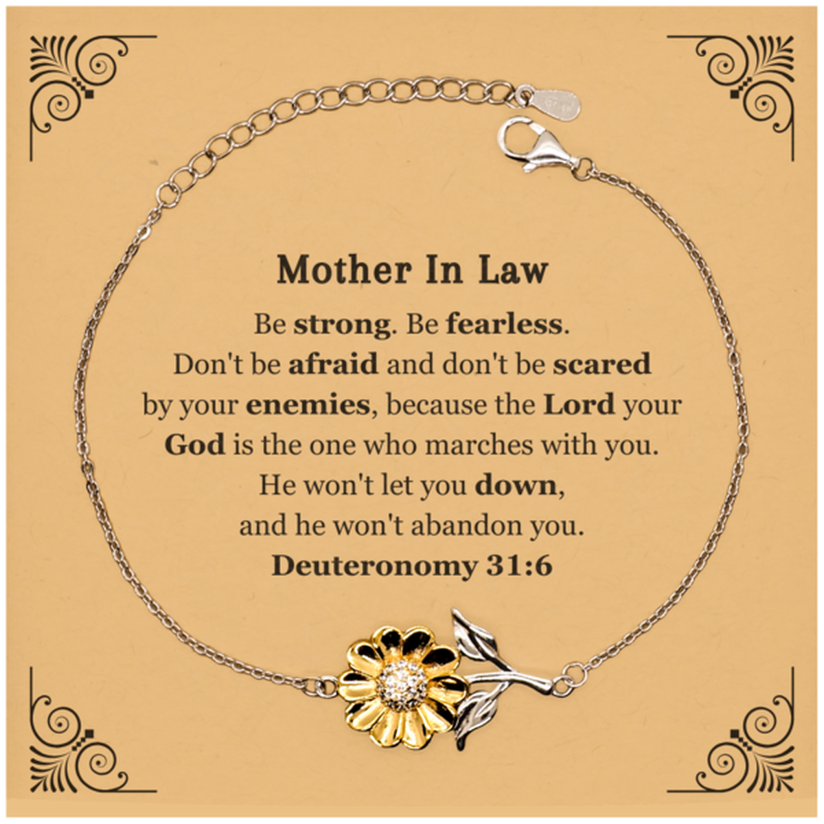 mother in law bracelet deuteronomy 31 6 engraved inspirational gift for her confidence and strength birthday christmas graduation jewelry