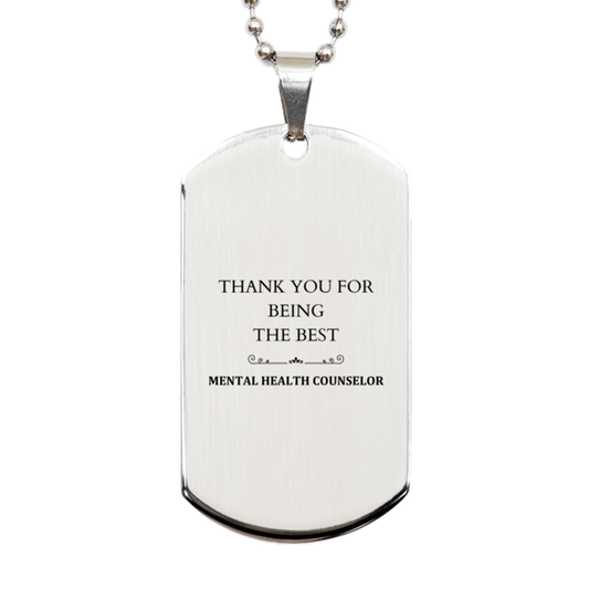silver dog tag for mental health counselor thank you for being the best unique gift for graduation christmas and veterans day