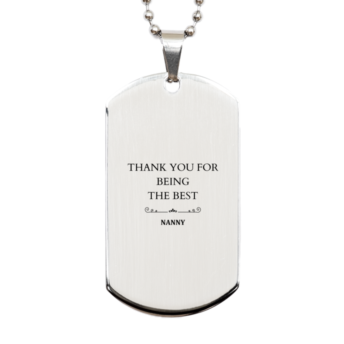 engraved silver dog tag nanny gift thank you for being the best nanny unique appreciation keepsake for birthday christmas holidays graduation