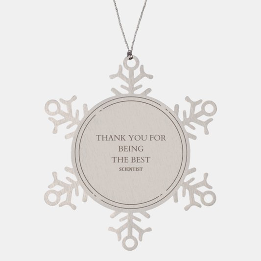 thank you for being the best scientist snowflake ornament gift for christmas holidays and graduation unique and inspirational scientist gift for confidence and hope