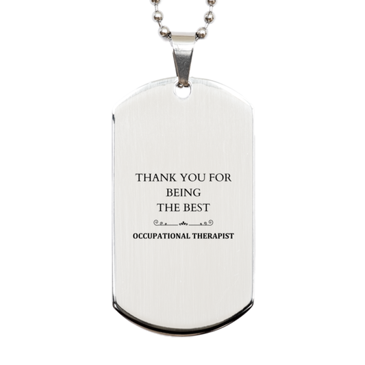occupational therapist engraved silver dog tag thank you for being the best therapist appreciation gift for birthday christmas graduation veterans day