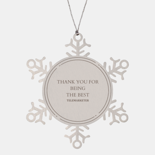 telemarketer snowflake ornament thank you for being the best unique christmas gift for telemarketers with hope and appreciation