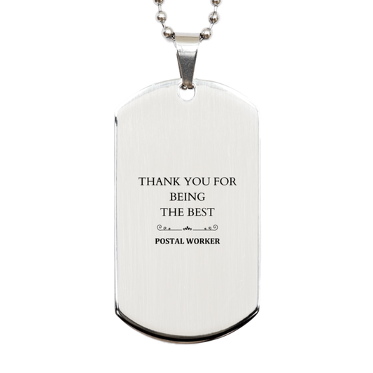 postal worker engraved silver dog tag thank you for being the best inspirational gift for christmas birthday graduation