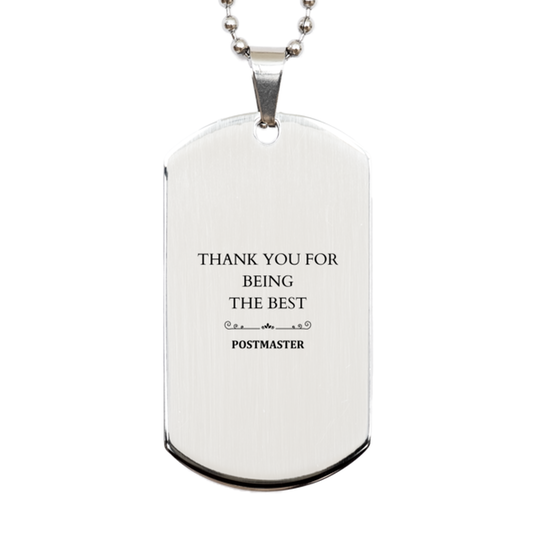 engraved silver dog tag for postmaster appreciation thank you for being the best unique gift for birthday christmas graduation veterans day