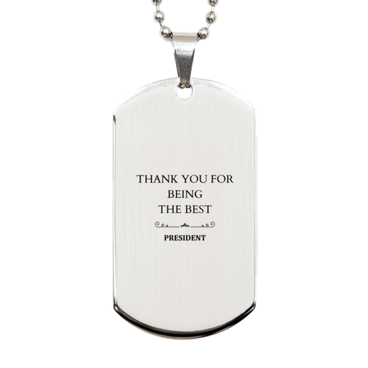 president engraved silver dog tag thank you for being the best unique gift for veterans day and christmas