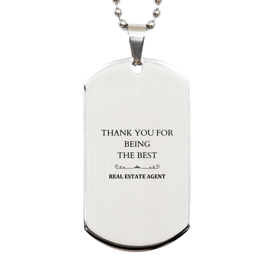 engraved silver dog tag for real estate agent best agent thank you gift for christmas birthday graduation unique appreciation token for your favorite real estate agent