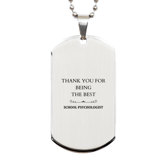school psychologist engraved silver dog tag the best gift for thanking your amazing school psychologist for their dedication and support during graduation and holidays