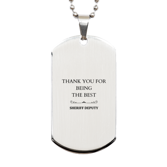 silver dog tag sheriff deputy thank you for best engraved inspirational gift for law enforcement officer appreciation