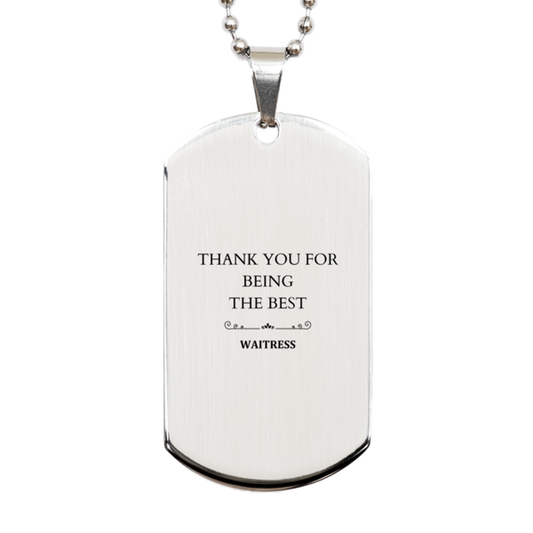 waitress engraved silver dog tag thank you for being the best perfect gift for christmas birthday and graduation