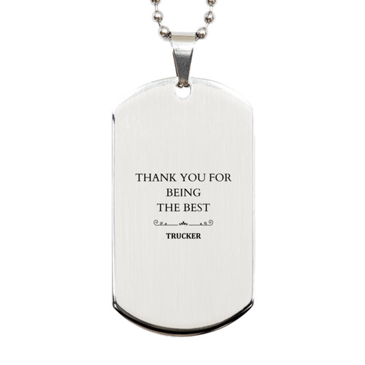 trucker engraved silver dog tag best gift for truckers thank you for being the best trucker unique inspirational token for birthday holidays and veterans day