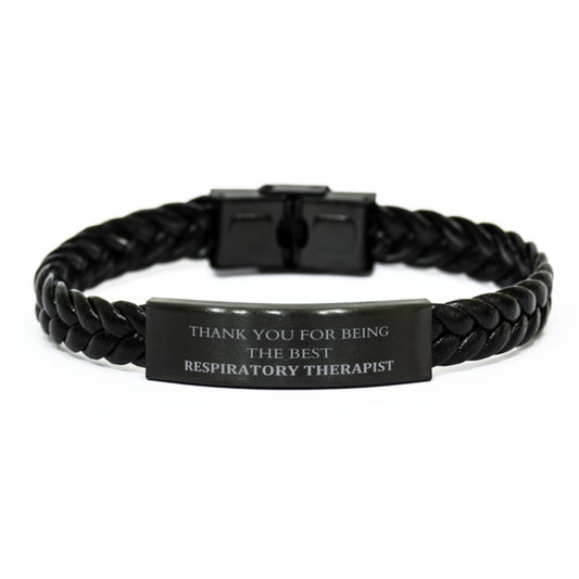 respiratory therapist braided leather bracelet thank you for being the best unique gift for graduation or christmas celebration in the respiratory therapist profession