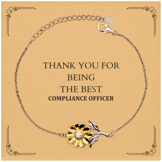 compliance officer sunflower bracelet thank you best unique christmas gift for her