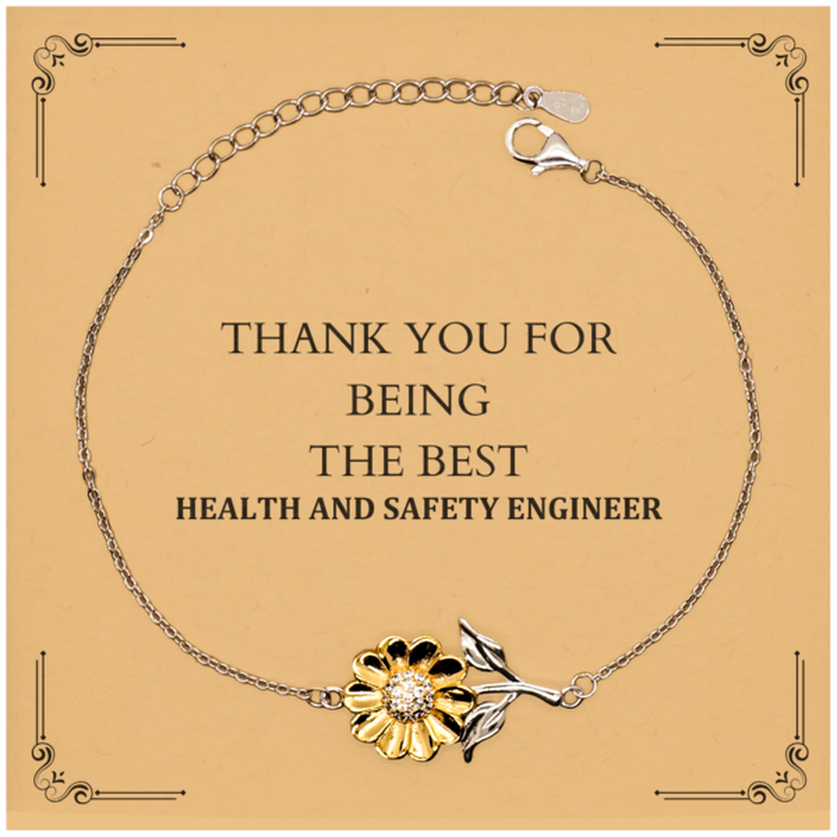 sunflower bracelet for health and safety engineer unique gift to show appreciation for the best engineer