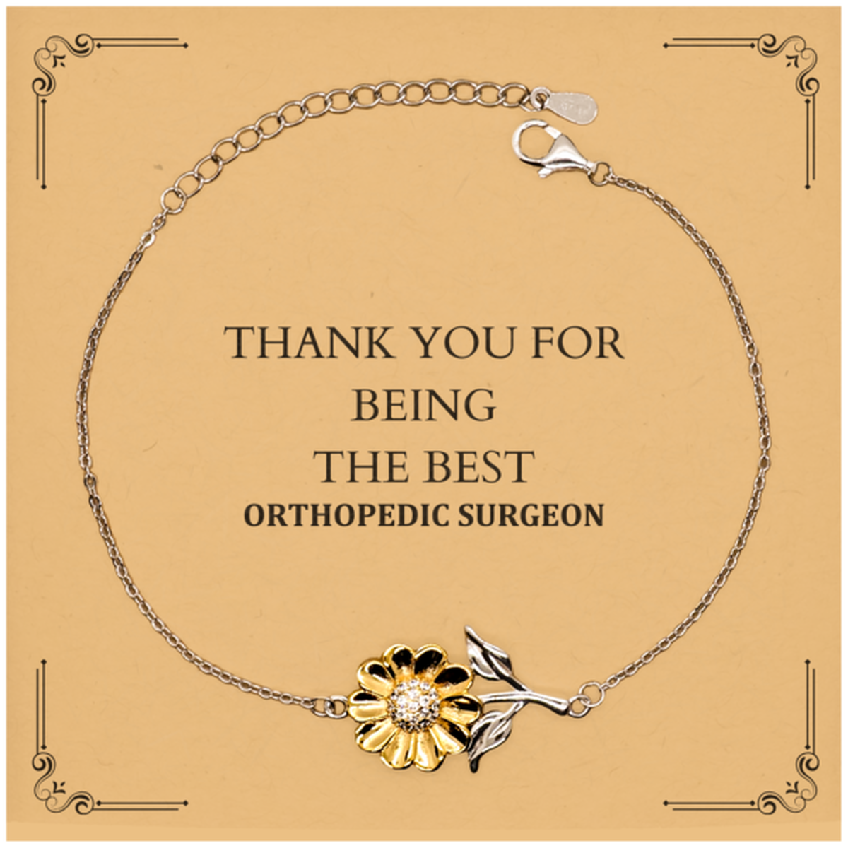 orthopedic surgeon sunflower bracelet thank you for being the best inspirational gift for graduation birthday and more