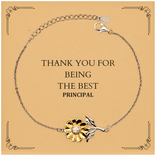 principal sunflower bracelet thank you for being the best principal inspirational gift for graduation retirement christmas and holidays