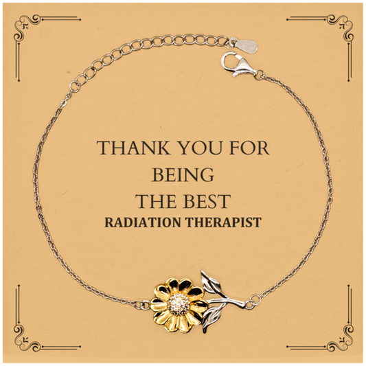 radiation therapist sunflower bracelet thank you for being the best inspirational gift for graduation birthday christmas appreciation jewelry for medical professional