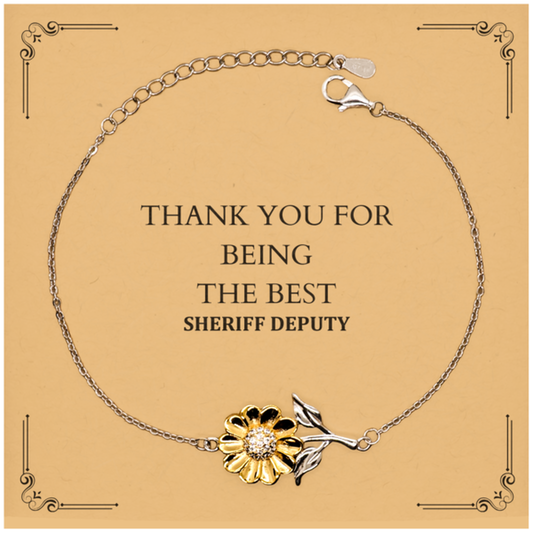 sheriff deputy engraved sunflower bracelet the best appreciation and support gift for sheriff deputies on graduation holidays and veterans day