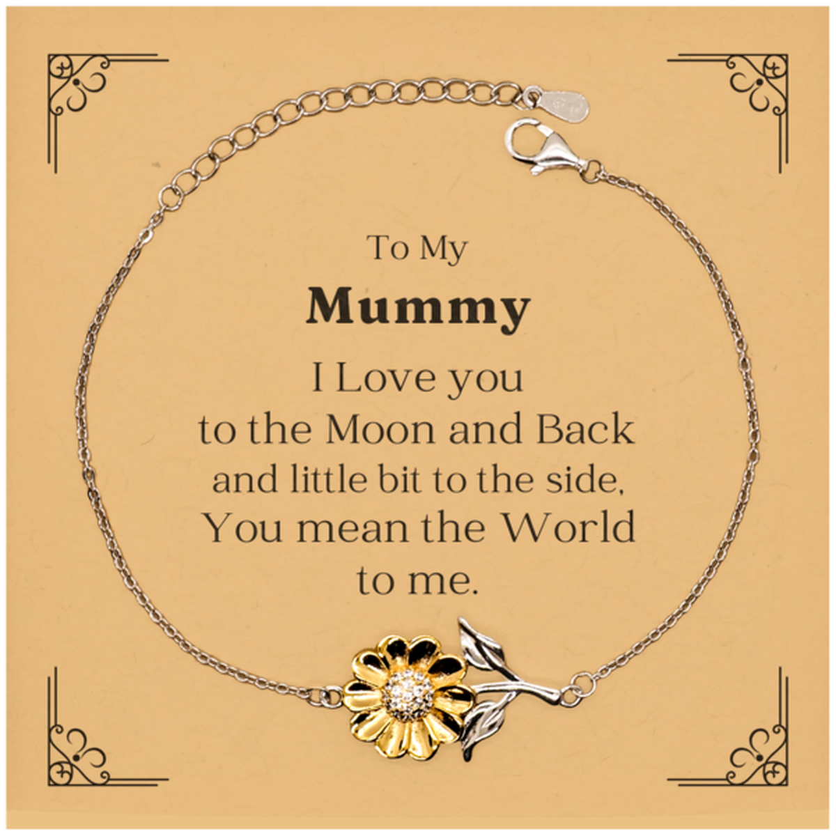 to my mummy i love you sunflower bracelet for mothers day gifts