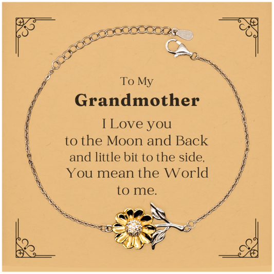 grandmother sunflower bracelet engraved birthday gift love you to the moon and back
