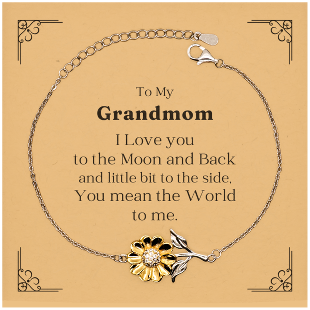 sunflower bracelet grandmom i love you to the moon engraved gift for her birthday christmas jewelry