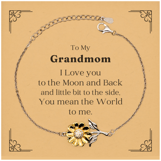 sunflower bracelet grandmom i love you to the moon engraved gift for her birthday christmas jewelry