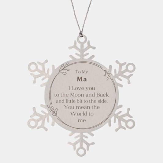 snowflake ornament ma perfect christmas gift for ma engraved love you to the moon and back keepsake