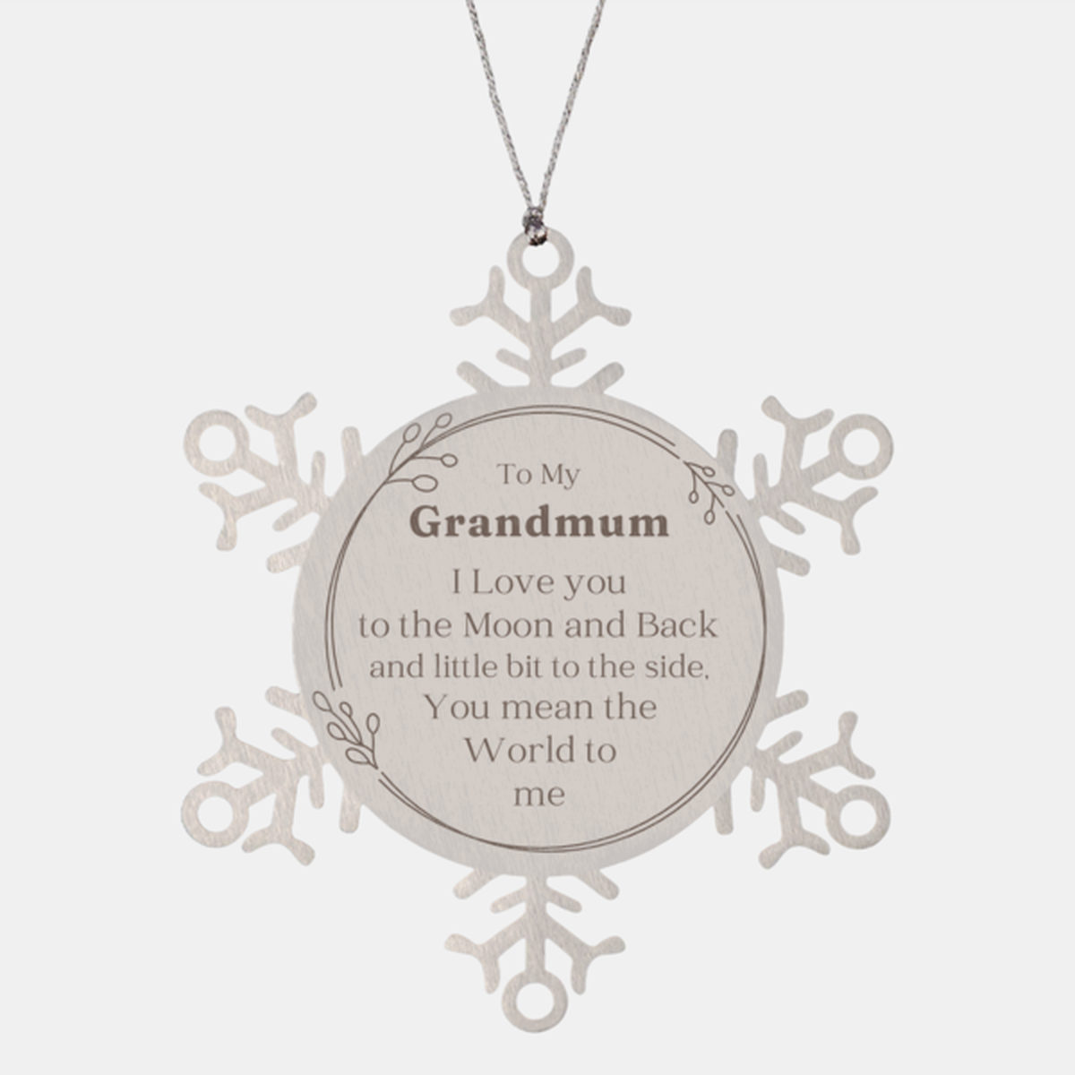 grandmum snowflake ornament you mean the world to me personalized christmas gift for grandmum engraved love and appreciation winter holiday decor