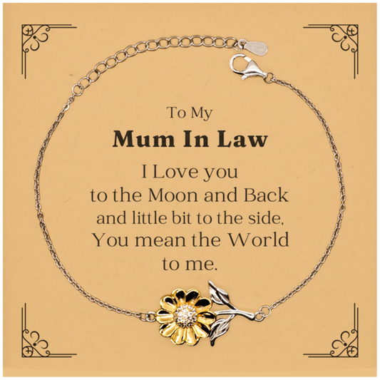 sunflower bracelet mum in law gift i love you to the moon engraved birthday jewelry for her