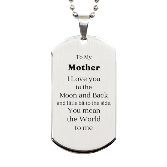 to my mother i love you unique silver dog tag for mothers day birthday gift idea for mom engraved with love and appreciation sentimental jewelry for her