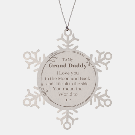 grand daddy snowflake ornament you mean the world to me engraved love for christmas and holidays